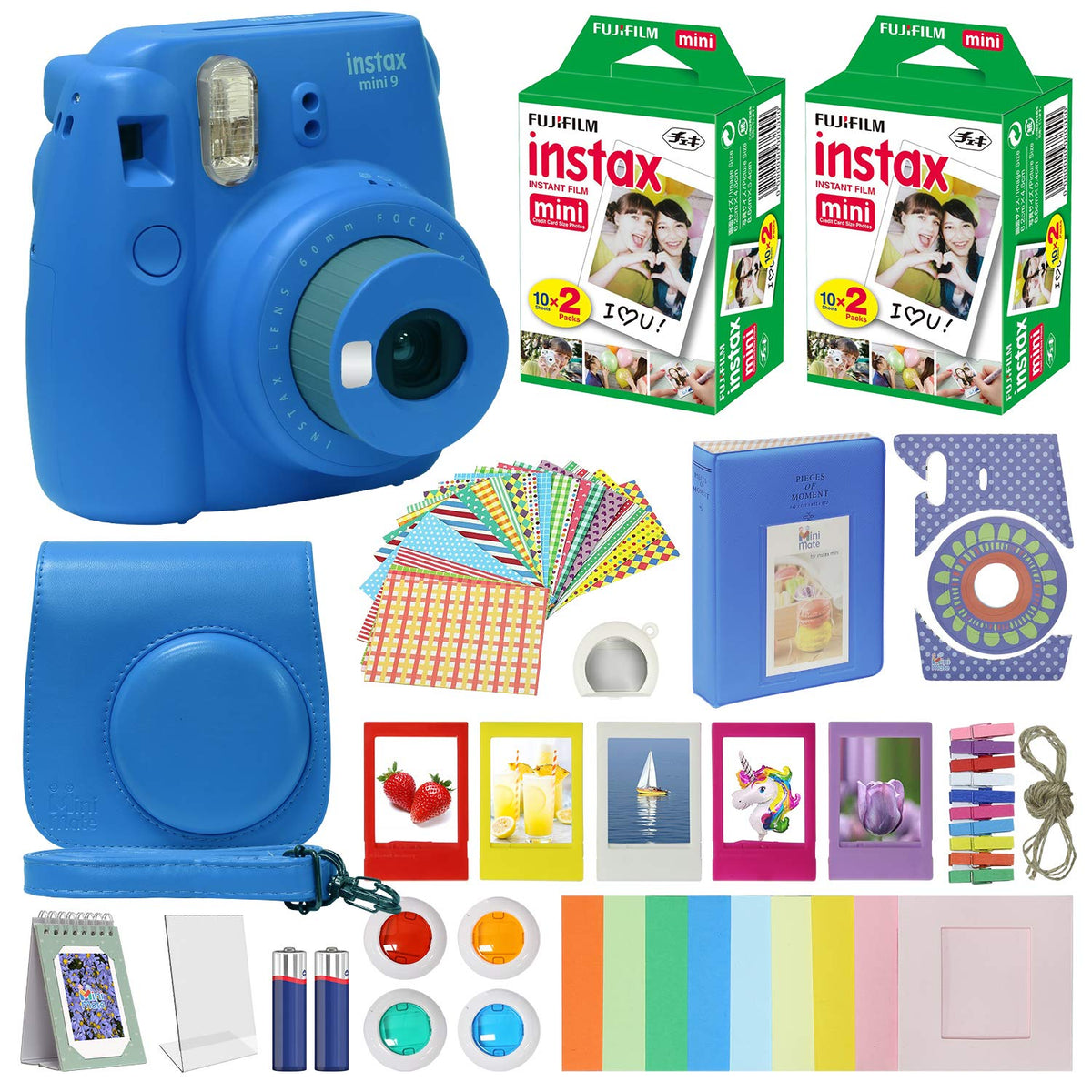 Fujifilm Instax Camera Mini 9 Bundle Pack with 40 Films Shot Free