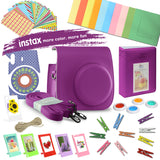MiniMate Deluxe Accessory Bundle Purple + Case/Bag Accessories Kit for Fujifilm Instax Mini 9 / 8+ / 8 Fuji Instant Film Camera