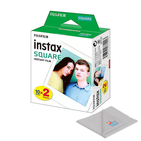 Fujifilm Instax Square Instant Film Twin Pack of 20 Photo Print Sheets Exposures Compatible for Fujifilm Instax Square SQ6, SQ10 and SQ20 Instant Cameras