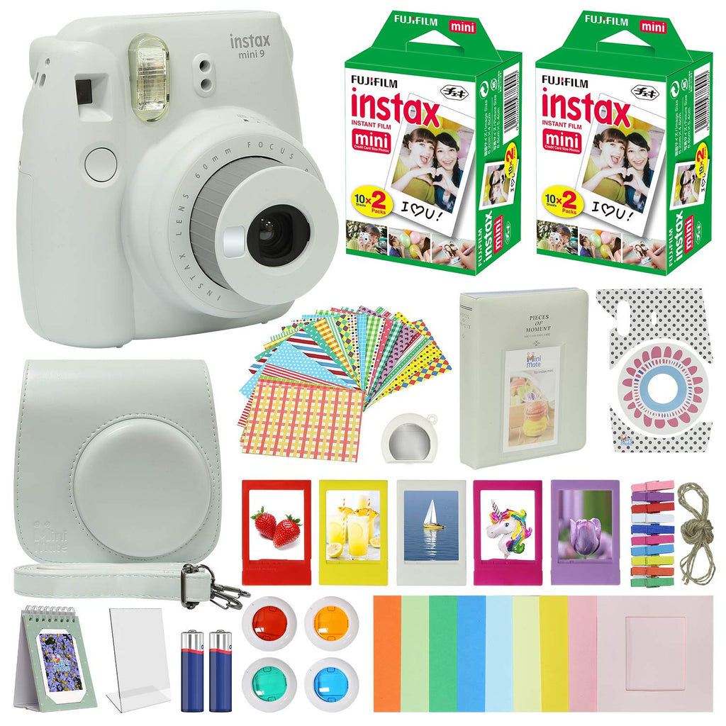 FujiFilm Instax Mini 9 Instant Camera + Fujifilm Instax Mini Film (40  Sheets) Bundle with Deals Number One Accessories Including Carrying Case,  Color